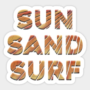 Surf, sun, sand. Sticker